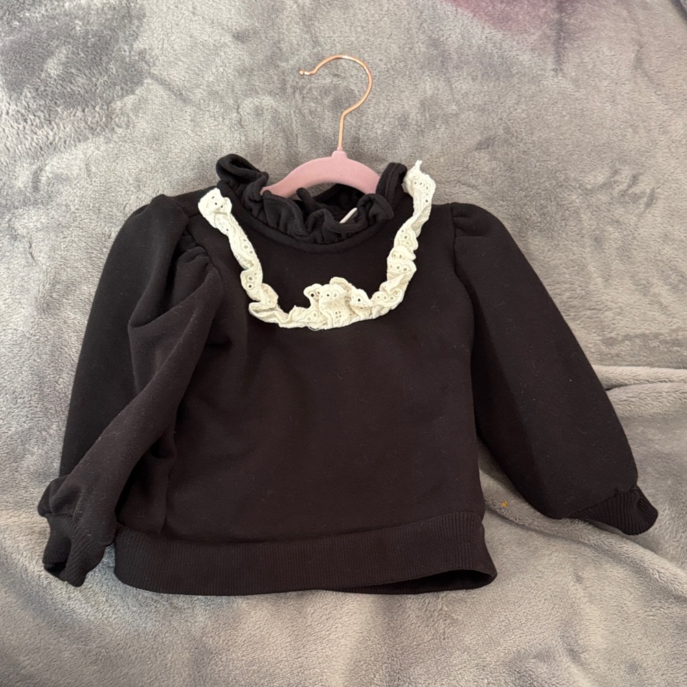 Janie and Jack sweatshirt with white ruffle size 12-18 months